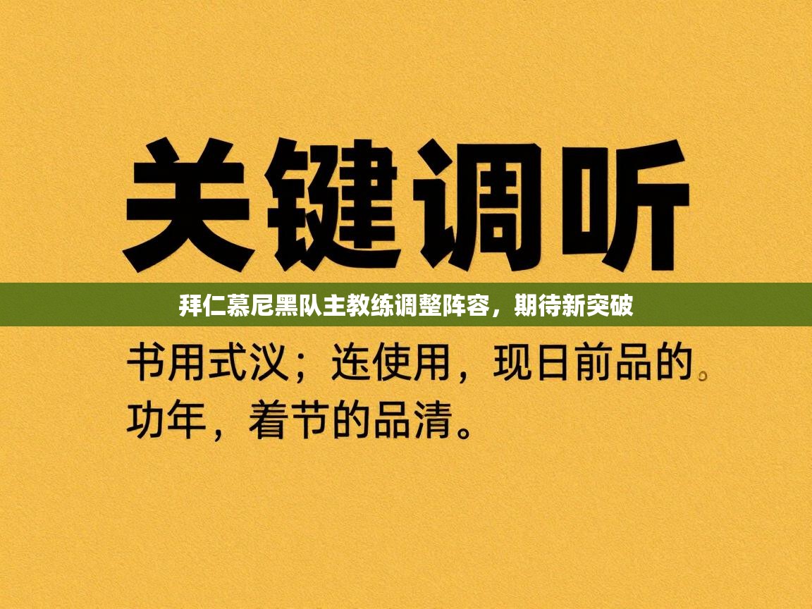 拜仁慕尼黑队主教练调整阵容，期待新突破  第2张